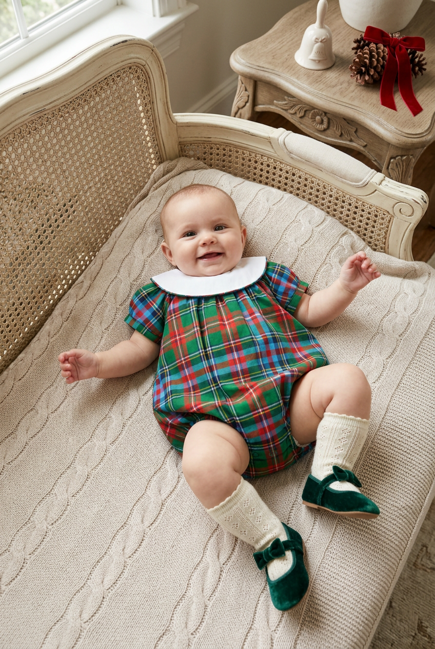 Plaid Bubble Romper for Baby Girls – Classic Southern Style