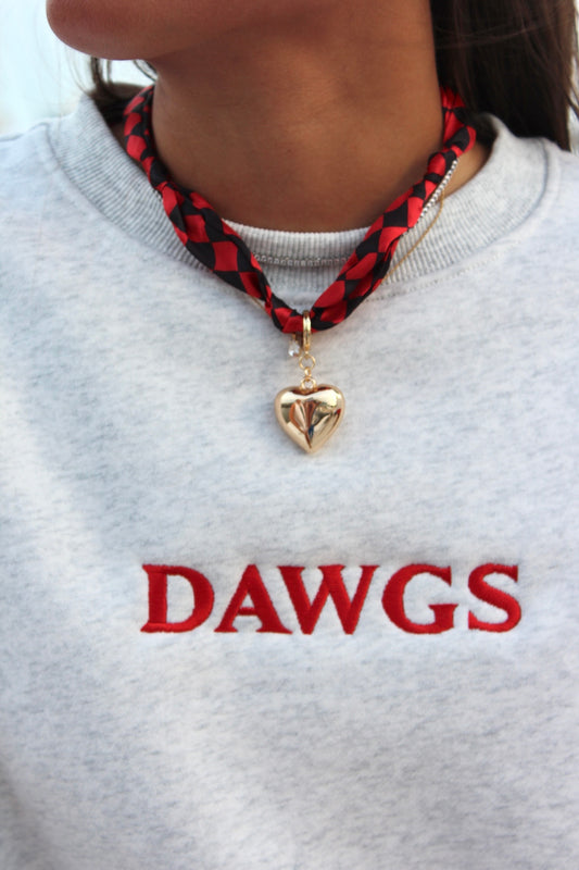 Heart Charm Scarf Necklace