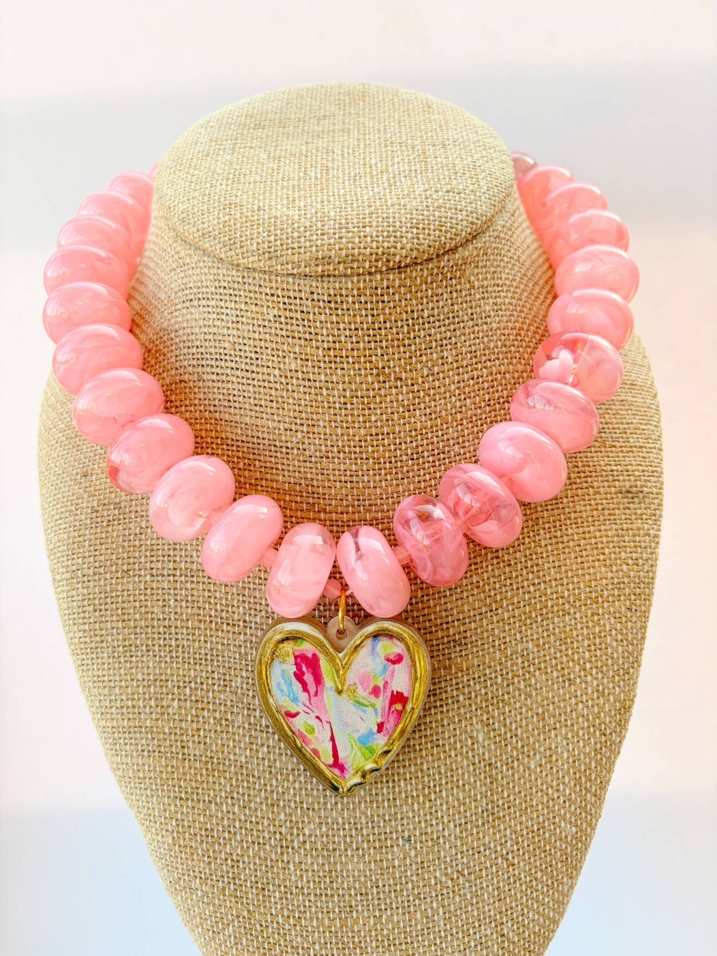Rebecca x Kate Light Pink Heart Necklace