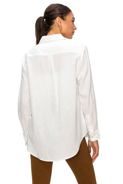 CALI1850 RELAXED FIT LINEN BUTTON DOWN SHIRTS / 20720JLN604