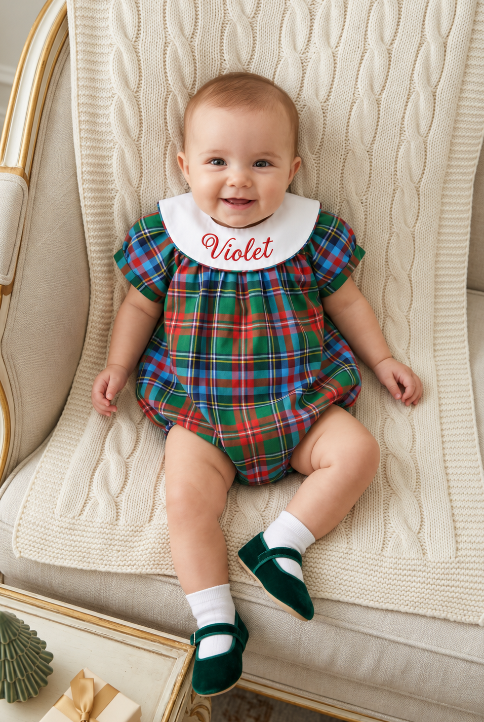 Plaid Bubble Romper for Baby Girls – Classic Southern Style