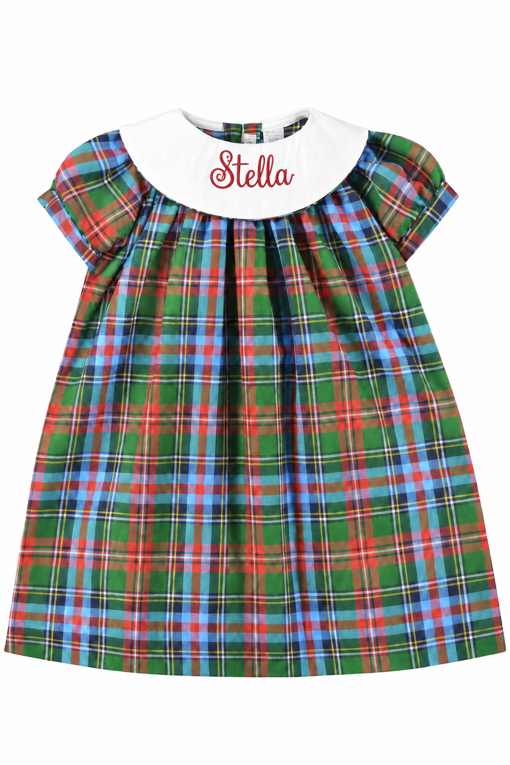 Monogrammable Baby Girl Plaid Dress – Multicolor Classic Toddler Outfit