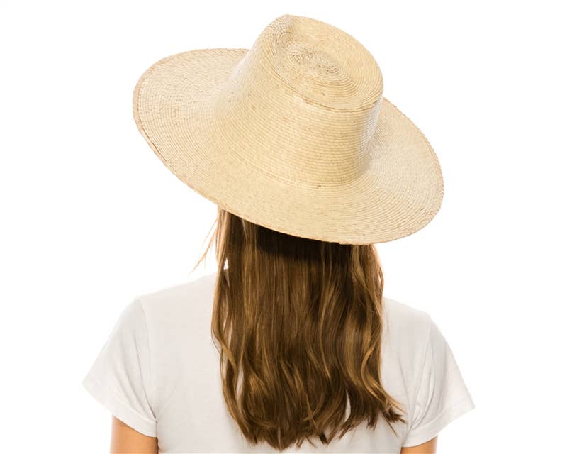 Mexican Palm Leaf Straw Rancher Hat - Flat Brim