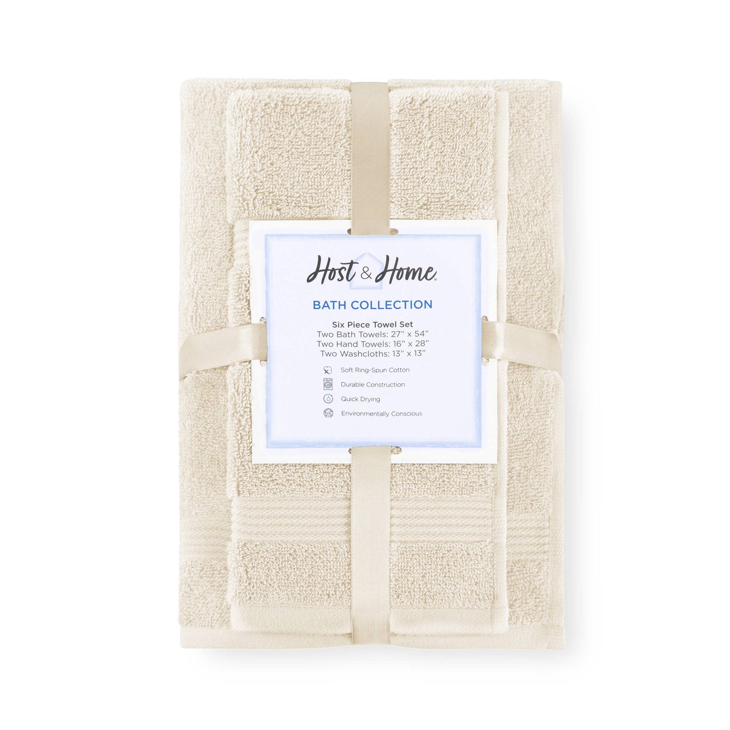 Host & Home 6-Piece Bath Towel Set, Color options