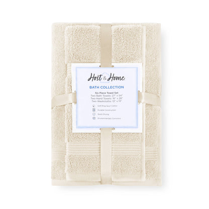 Host & Home 6-Piece Bath Towel Set, Color options