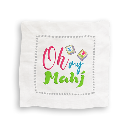 Mahjong Mixed Linen Cocktail Napkin Set