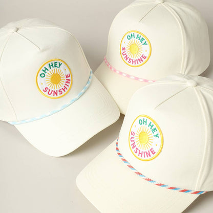 Oh Hey Sunshine Embroidery Patch Trucker Hat