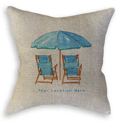 Blue Beach Chairs with Location