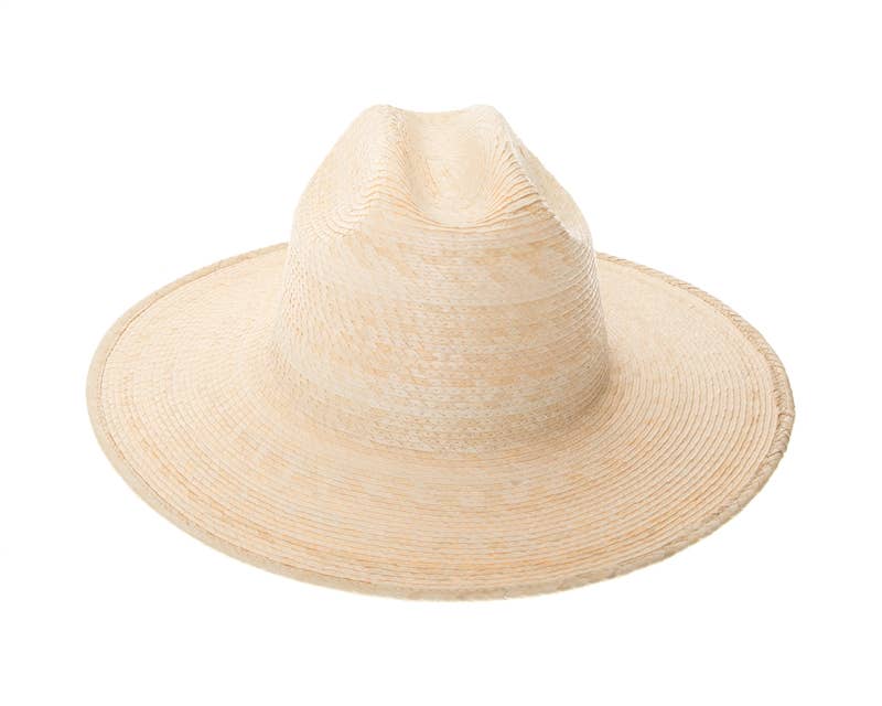 Palm Leaf Straw Western Hat - Handmade Flat Brim Summer Hat