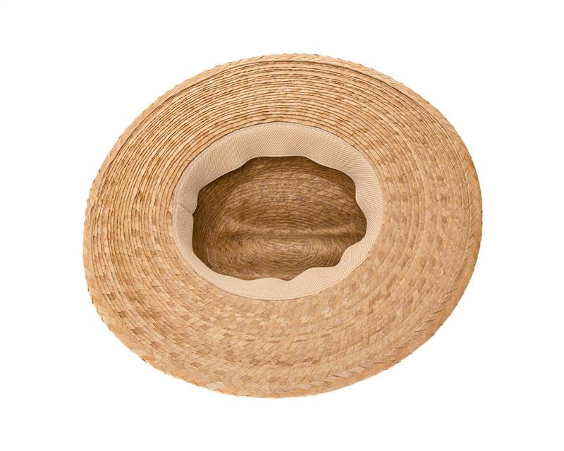 Palm Leaf Straw Western Hat - Handmade Flat Brim Summer Hat