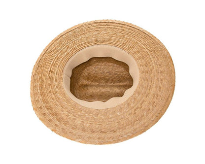 Palm Leaf Straw Western Hat - Handmade Flat Brim Summer Hat