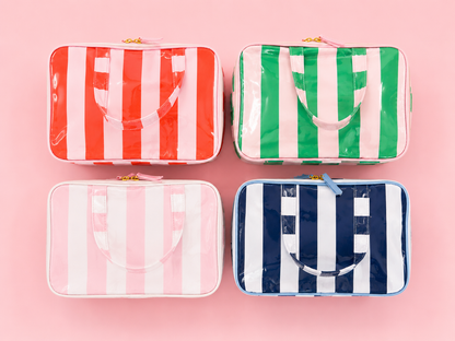 Gloss & Go - Colorful Stripe Wipeable Travel Cosmetic Case