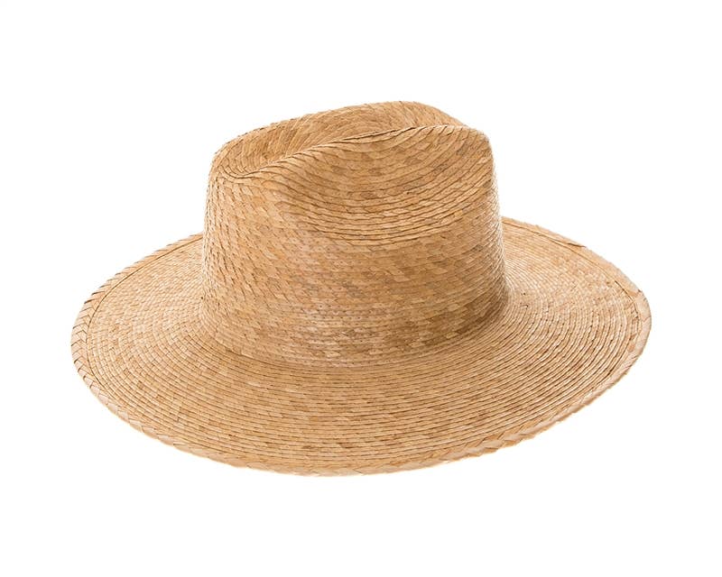 Palm Leaf Straw Western Hat - Handmade Flat Brim Summer Hat
