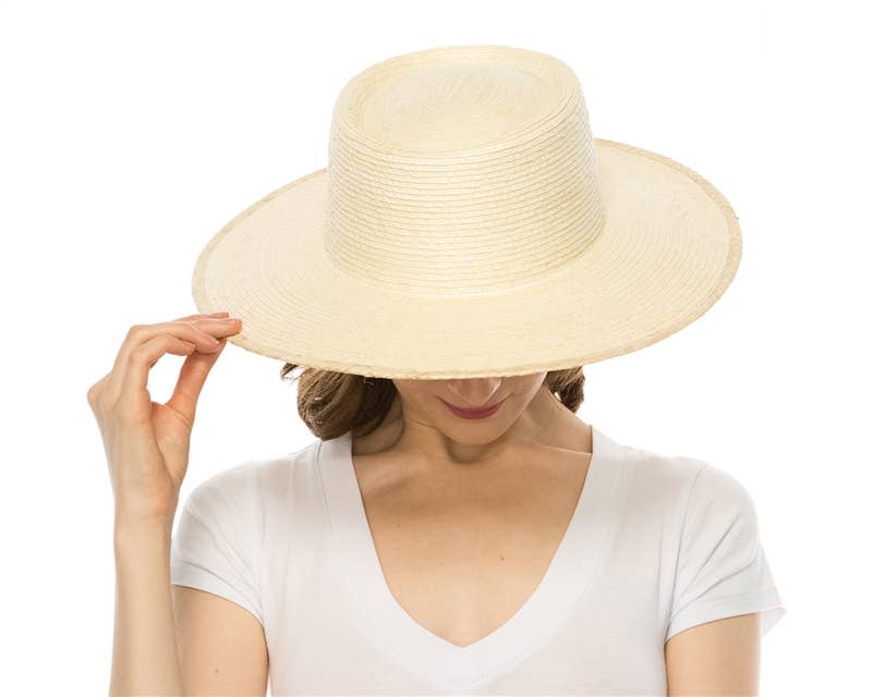 Handmade Buri Palm Leaf Straw Gambler Hat - 2 Colors