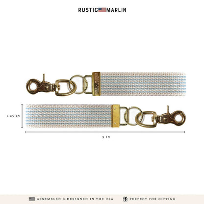 Light Blue Stripe Keychain | Wristlet Keychain