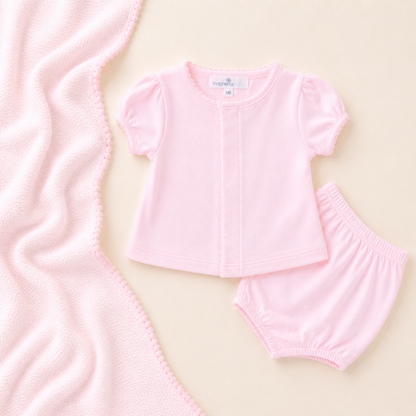 Magnolia Baby Pink Ruffle Diaper Cover Set