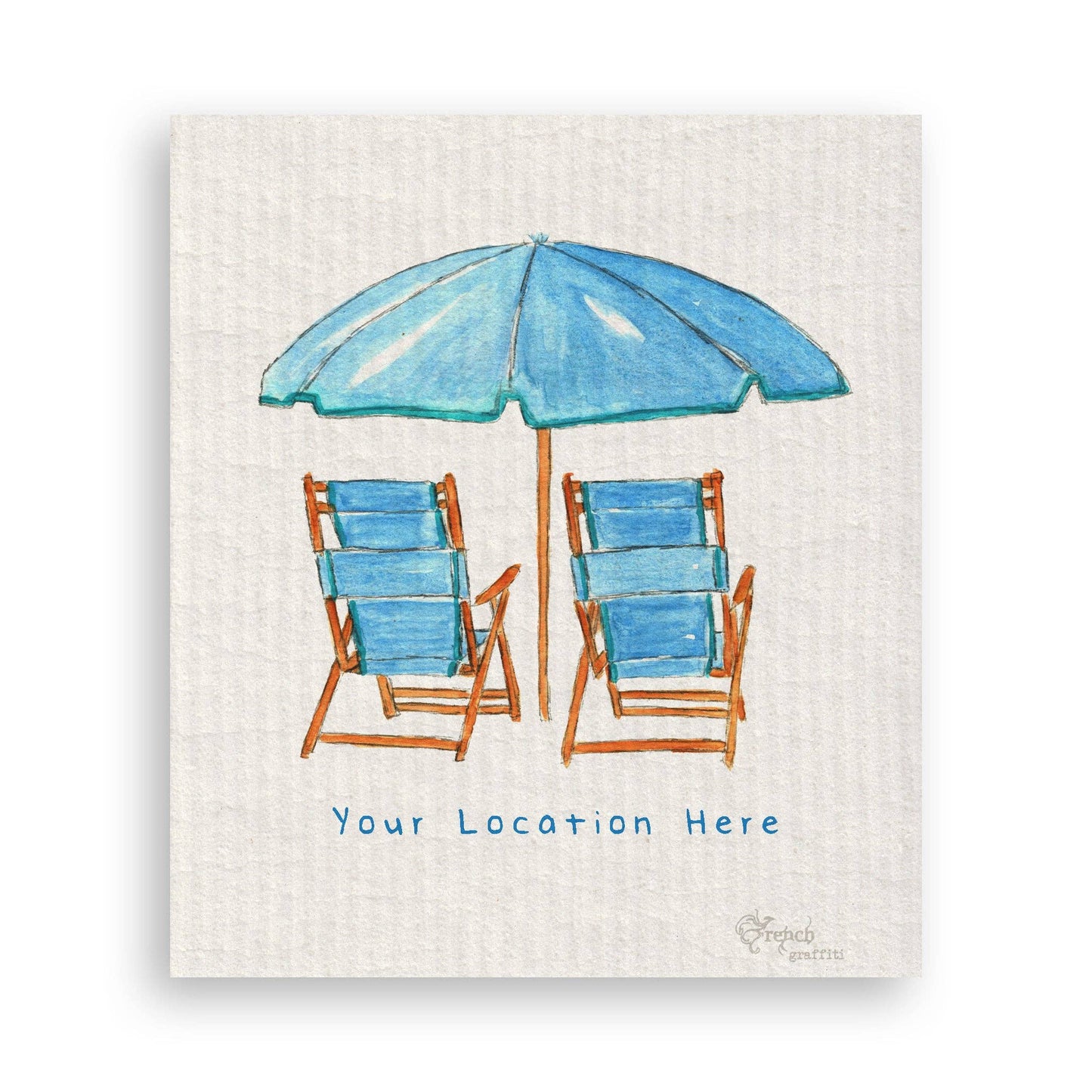 Blue Beach Chairs with Location