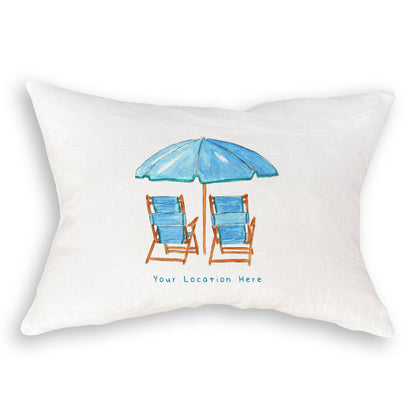 Blue Beach Chairs with Location