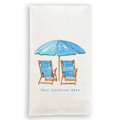 Blue Beach Chairs with Location