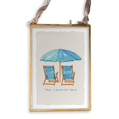 Blue Beach Chairs with Location