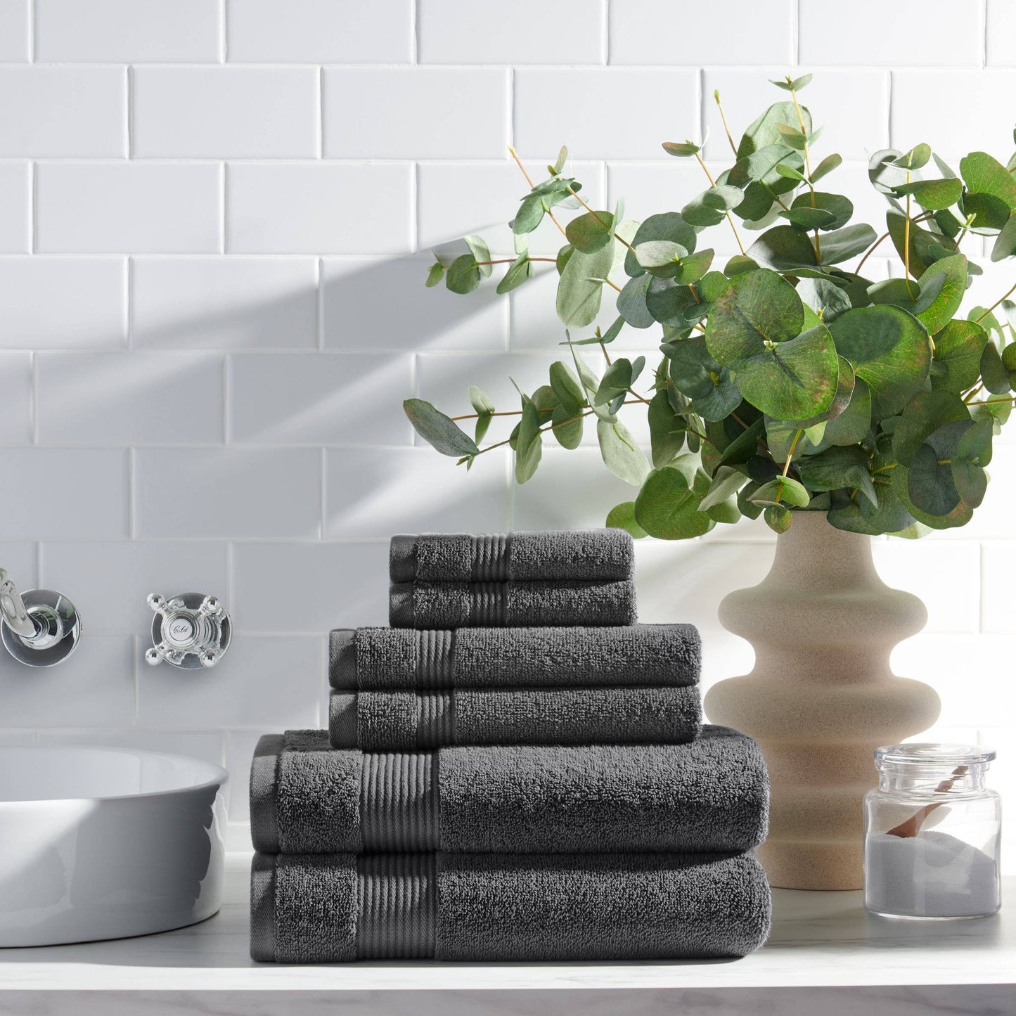 Host & Home 6-Piece Bath Towel Set, Color options