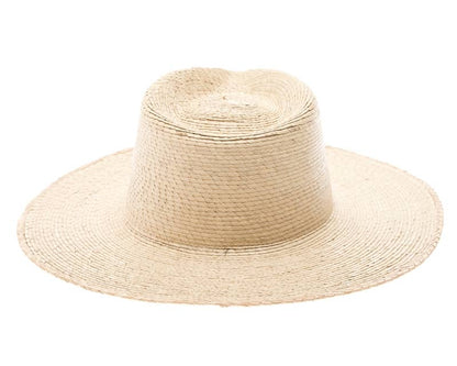 Mexican Palm Leaf Straw Rancher Hat - Flat Brim