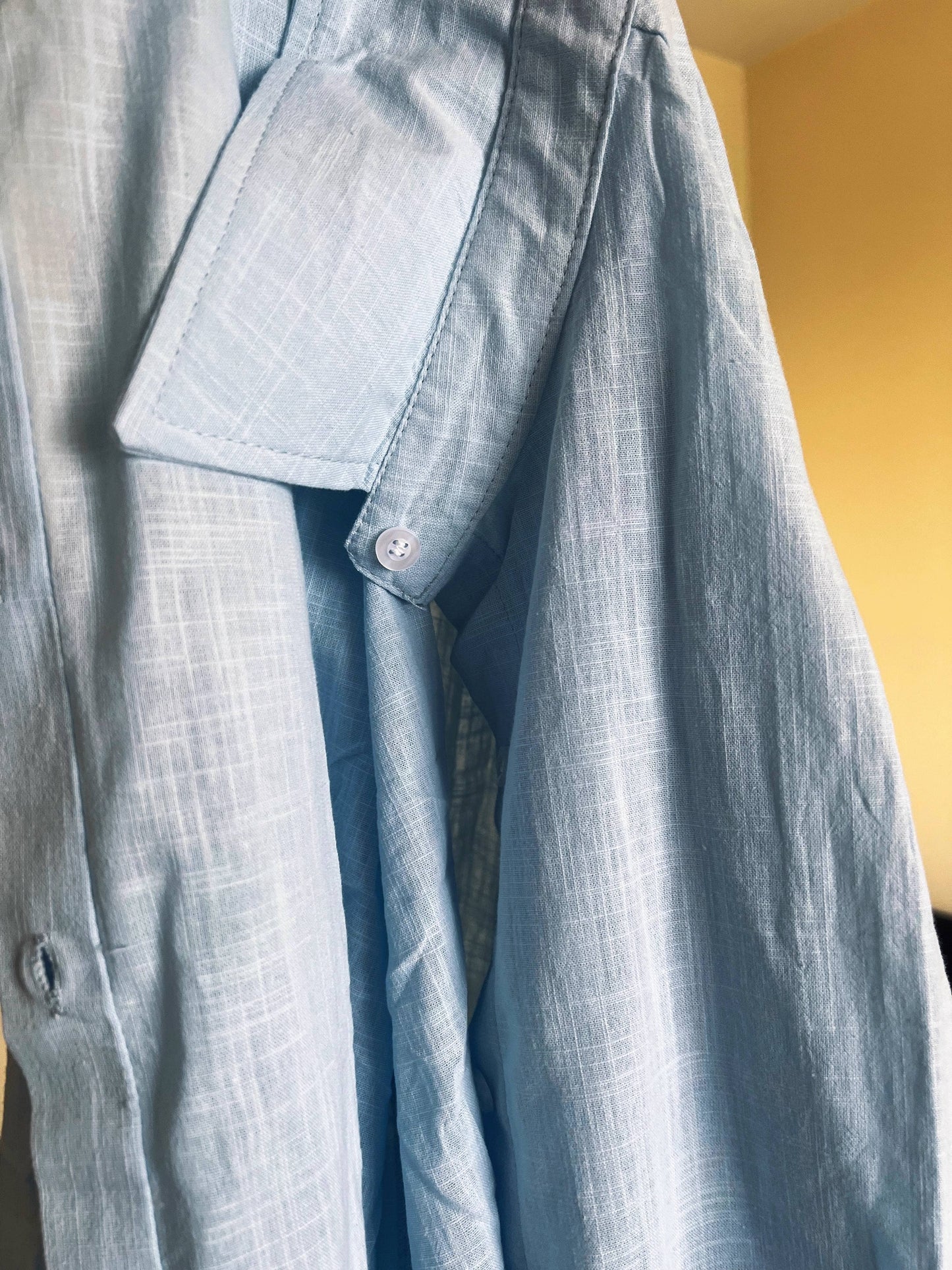 Cotton linen blend button down shirt