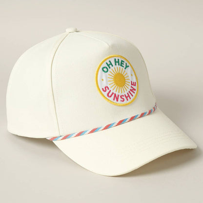 Oh Hey Sunshine Embroidery Patch Trucker Hat