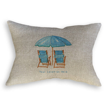 Blue Beach Chairs with Location