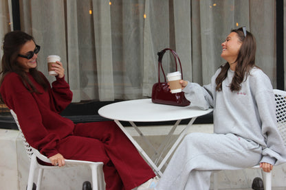 Merlot Fleece Wide Leg Pants