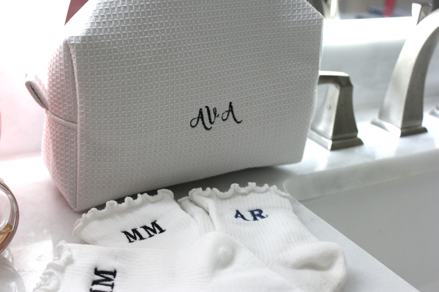 Embroidered Waffle Bag