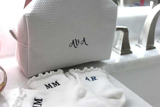 Embroidered Waffle Bag