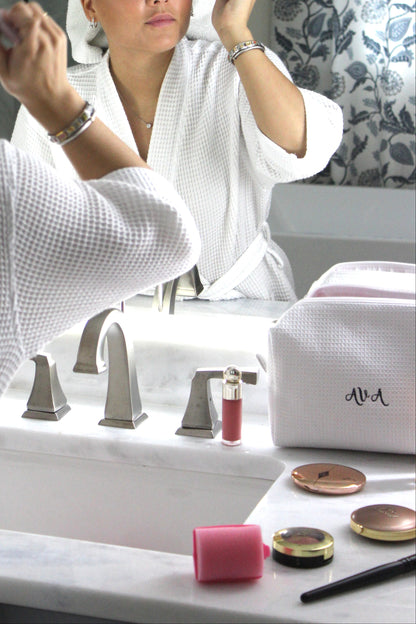 Embroidered Waffle Bag