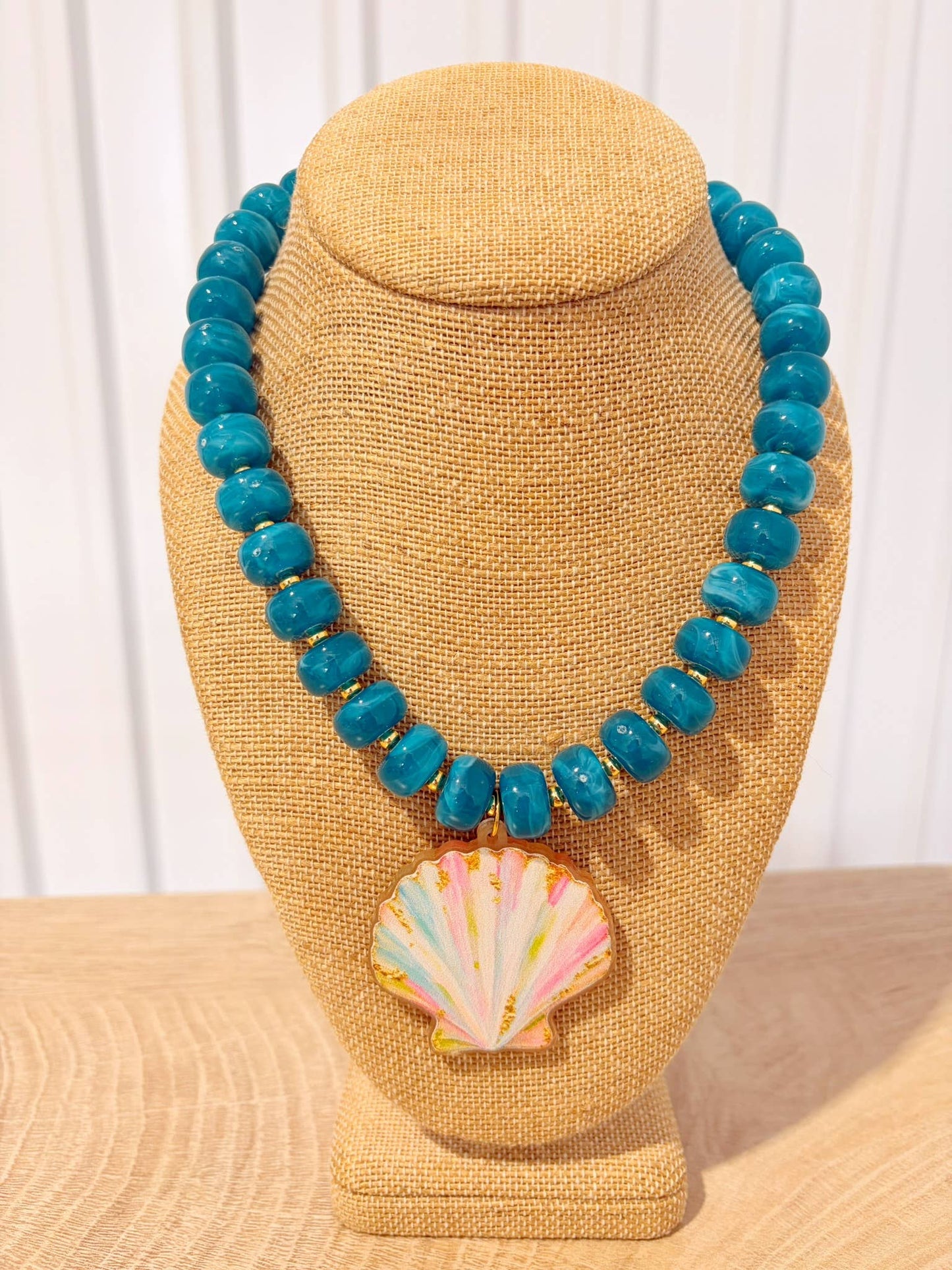 Rebecca x Kate Teal Seashell Necklace