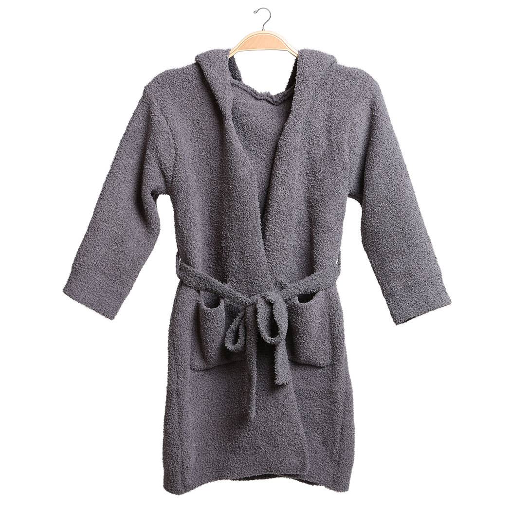 Children's Solid Luxury Soft Hooded Robe w Pocket