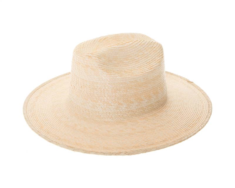 Palm Leaf Straw Western Hat - Handmade Flat Brim Summer Hat