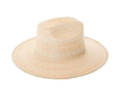 Palm Leaf Straw Western Hat - Handmade Flat Brim Summer Hat