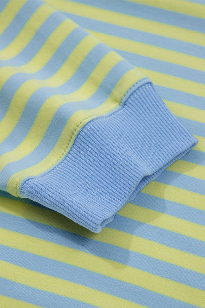 66 Stripe Pullover & Shorts 2pcs Set