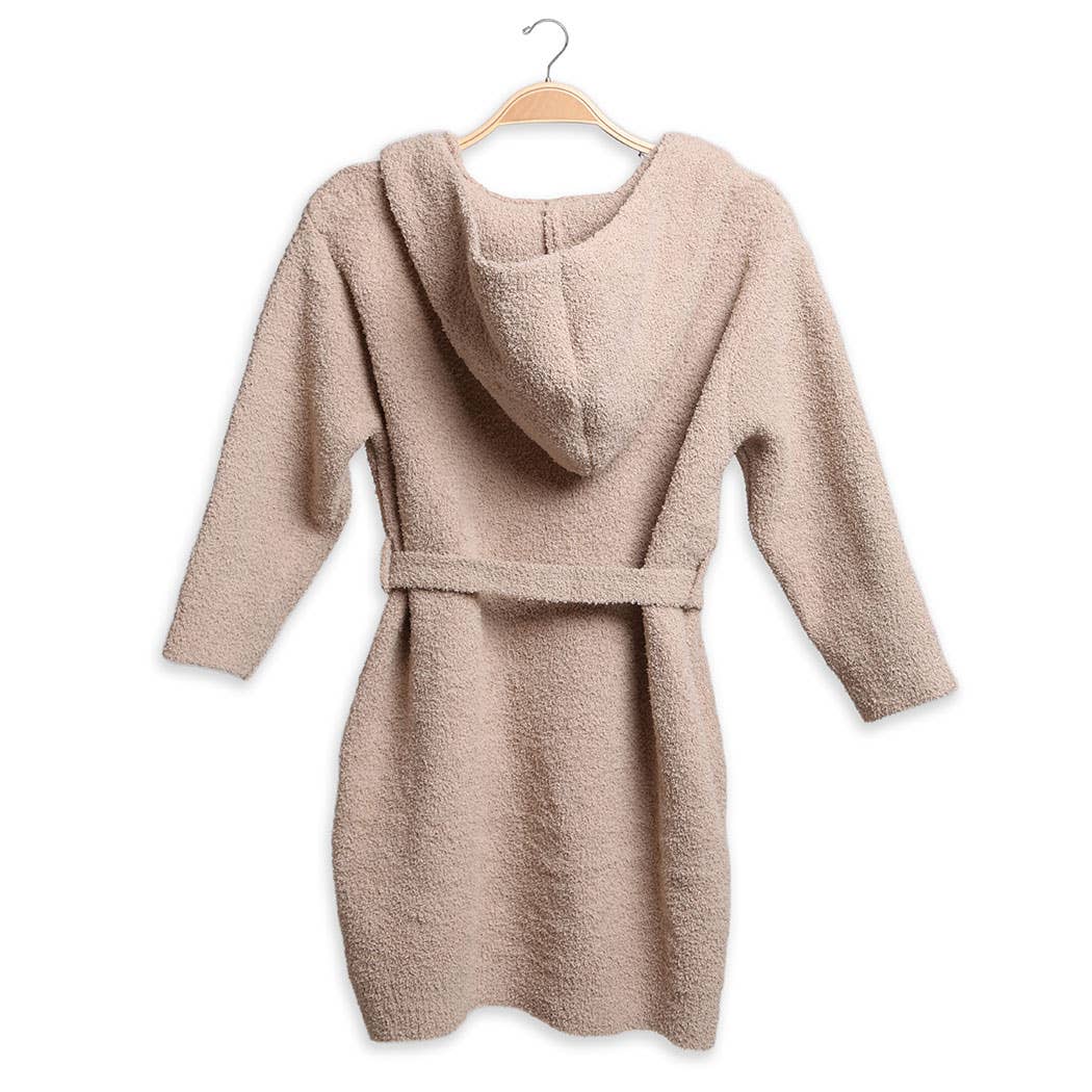 Children's Solid Luxury Soft Hooded Robe w Pocket