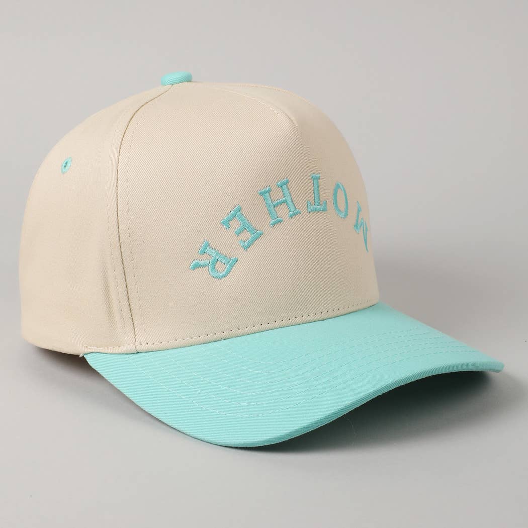 MOTHER Upside Down Lettering Embroidery Cap