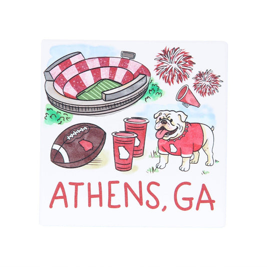 Athens GA Icons Ceramic Coaster