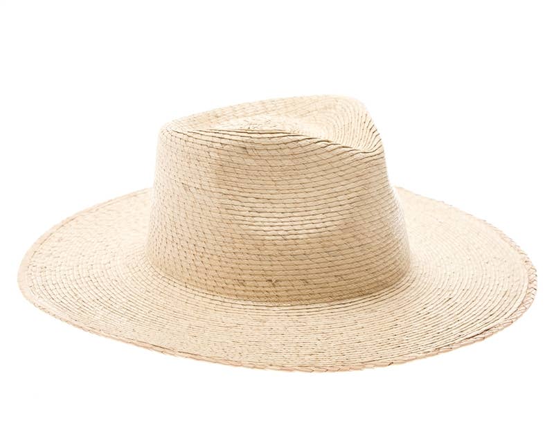 Mexican Palm Leaf Straw Rancher Hat - Flat Brim