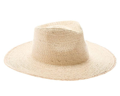 Mexican Palm Leaf Straw Rancher Hat - Flat Brim