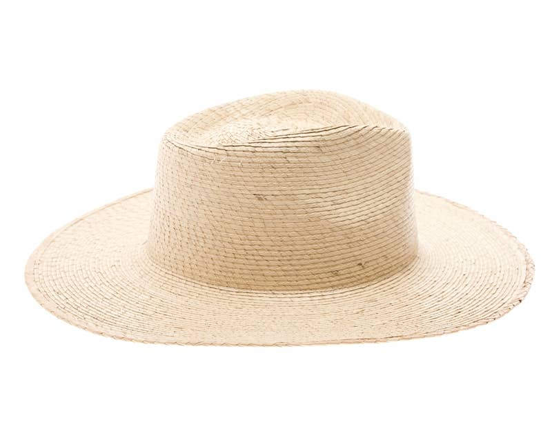 Mexican Palm Leaf Straw Rancher Hat - Flat Brim