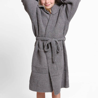 Children's Solid Luxury Soft Hooded Robe w Pocket