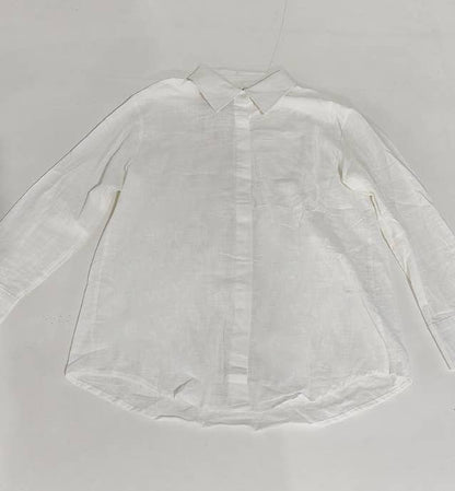 Cotton linen blend button down shirt