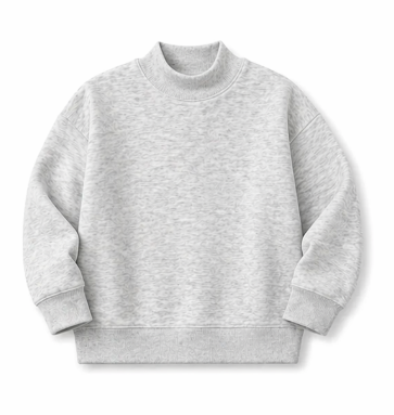 Toddler Unisex Ash Gray Mock Neck