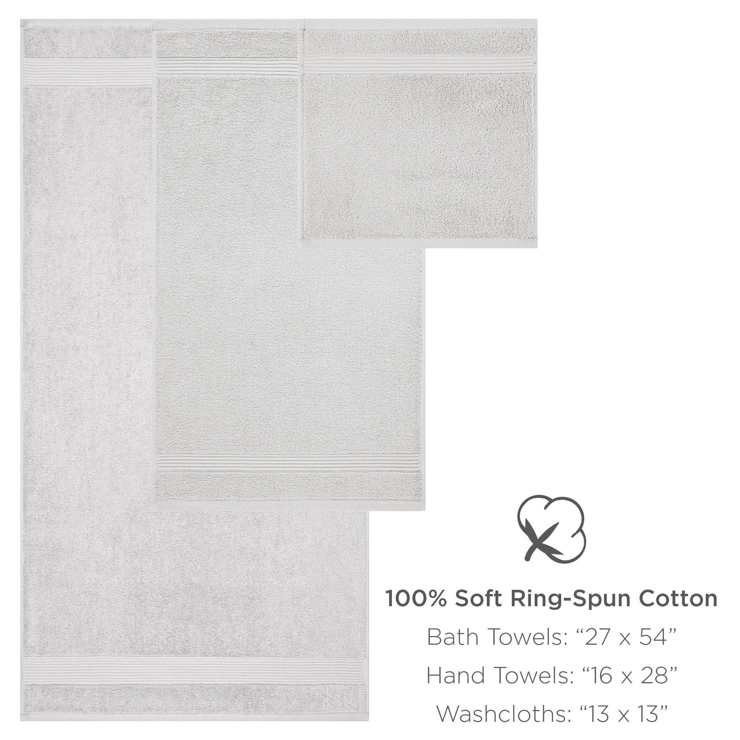Host & Home 6-Piece Bath Towel Set, Color options