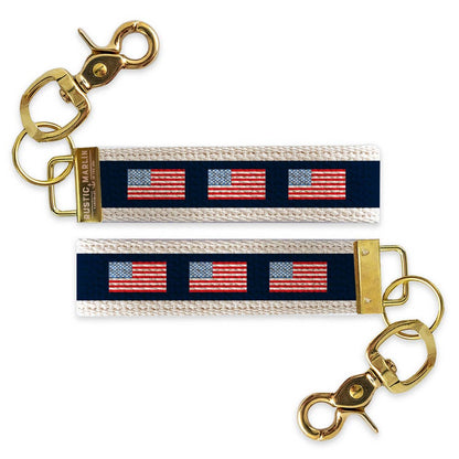 American Flag Color Block Keychain | Patriotic Keychain