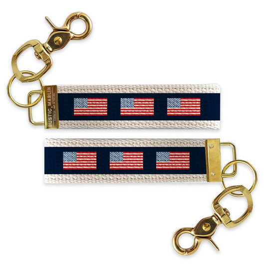 American Flag Color Block Keychain | Patriotic Keychain